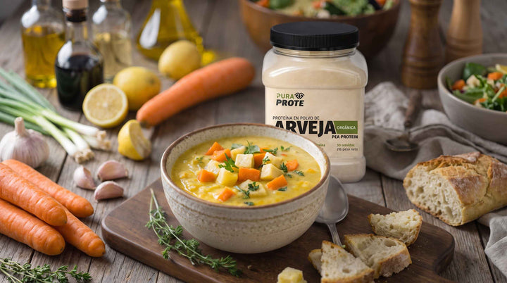 Crema de arveja y vegetales