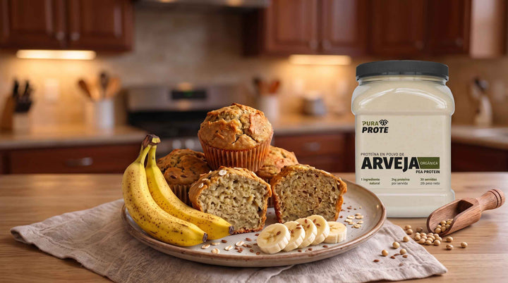 Muffins proteicos de banano