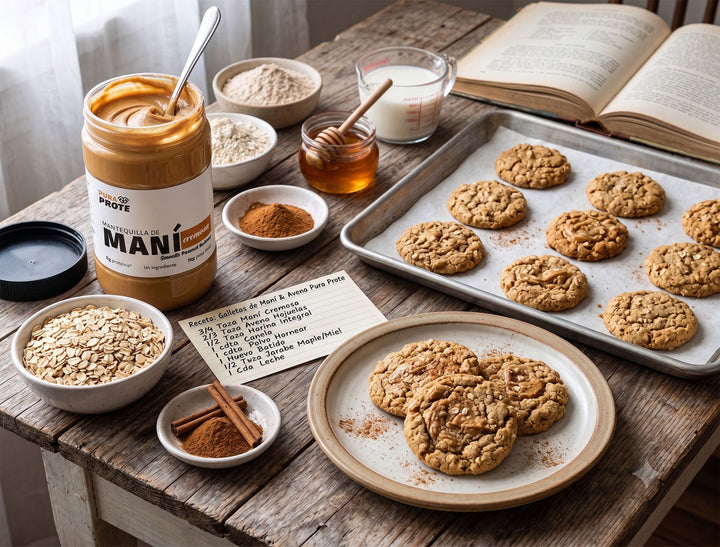 Galletas de mantequilla de maní y avena, receta con mantequilla de maní Pura Prote