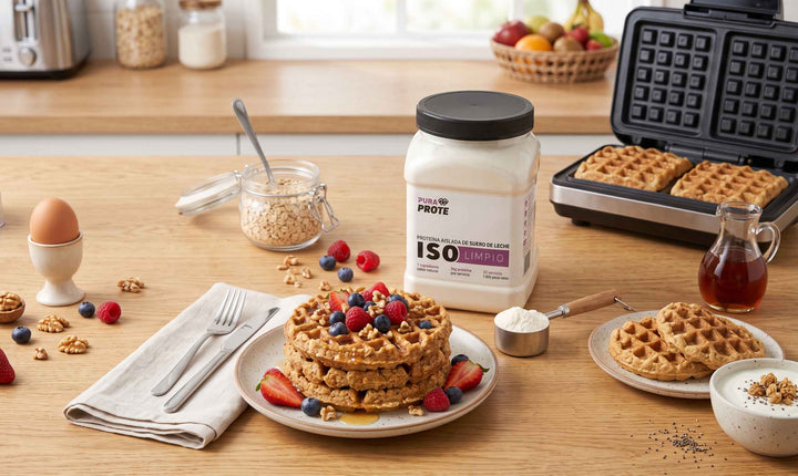 Waffles de avena con proteína ISO Limpio