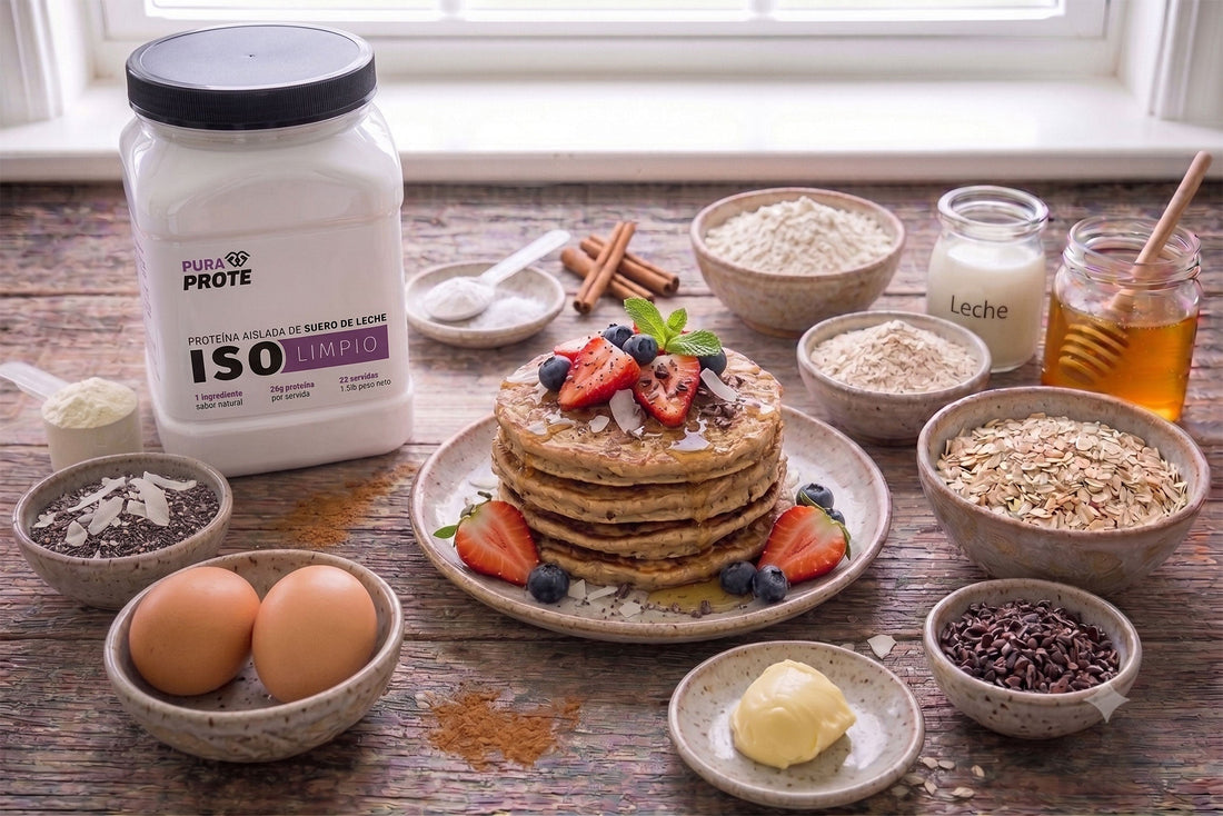 Panqueques Proteicos, receta con proteína whey/ISO Pura Prote