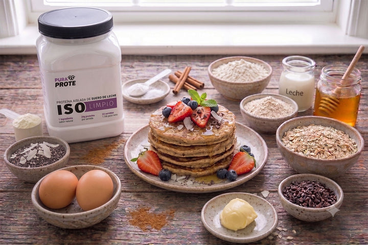 Panqueques Proteicos, receta con proteína whey/ISO Pura Prote