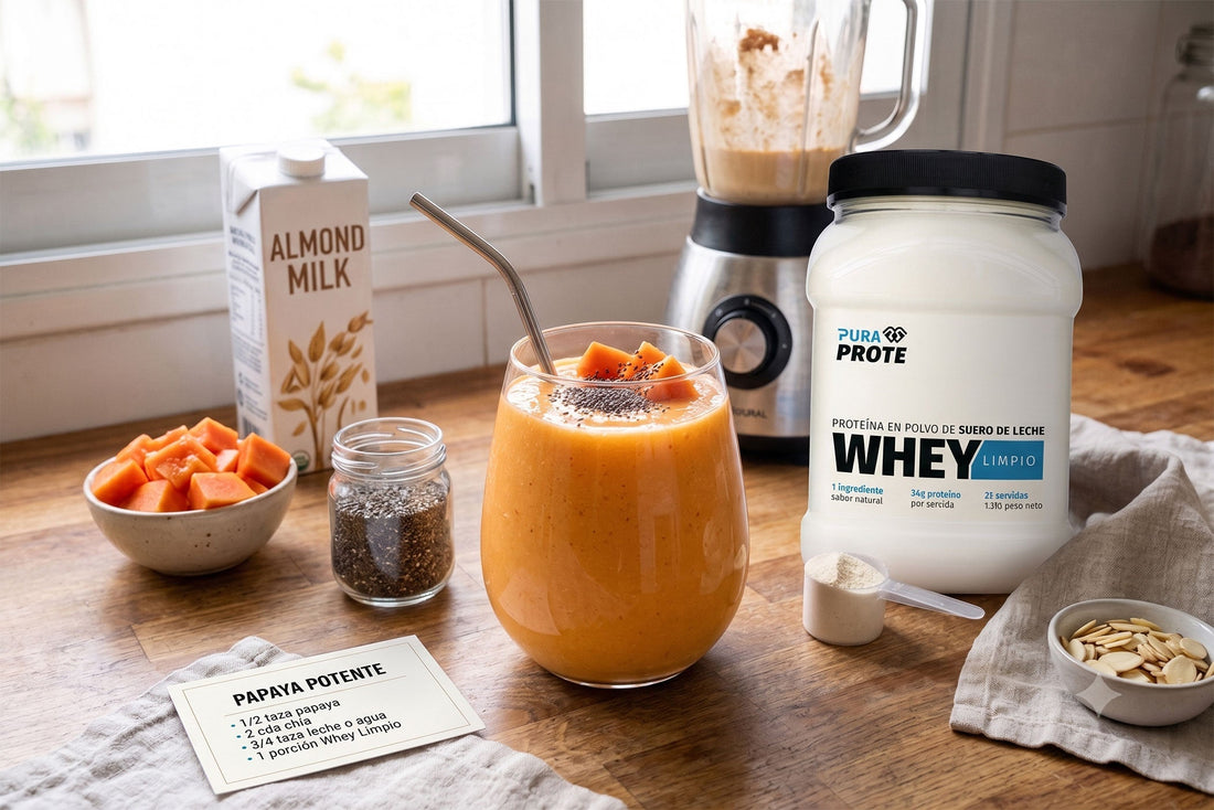 Papaya Potente, receta con proteína whey/ISO Pura Prote
