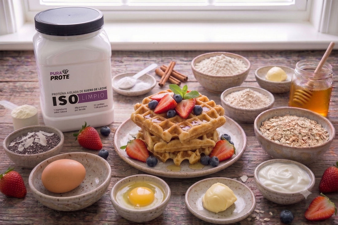 Prote Waffles, receta con proteína whey/ISO Pura Prote