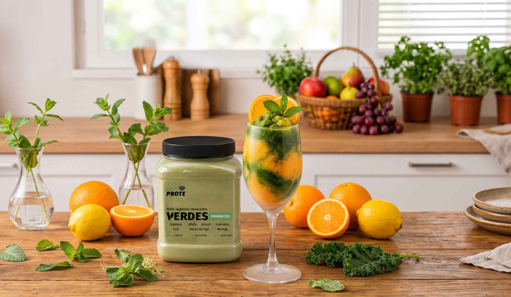 Granizado de naranja y Verdes Orgánicos