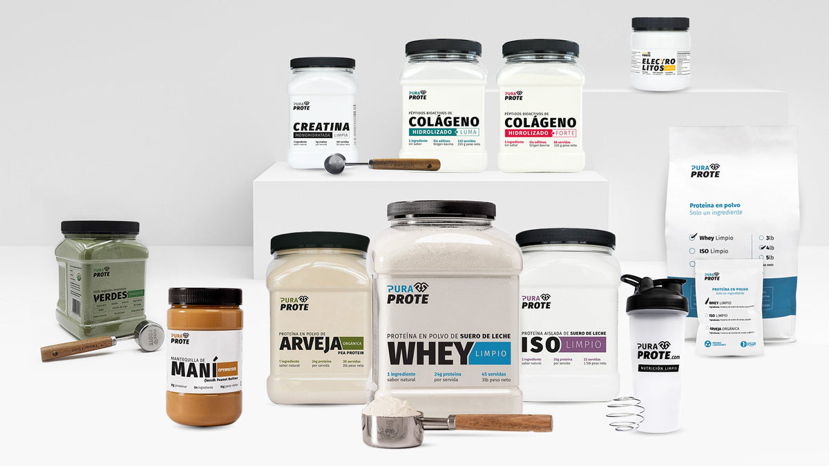 Imagen con todos los productos de Pura Prote