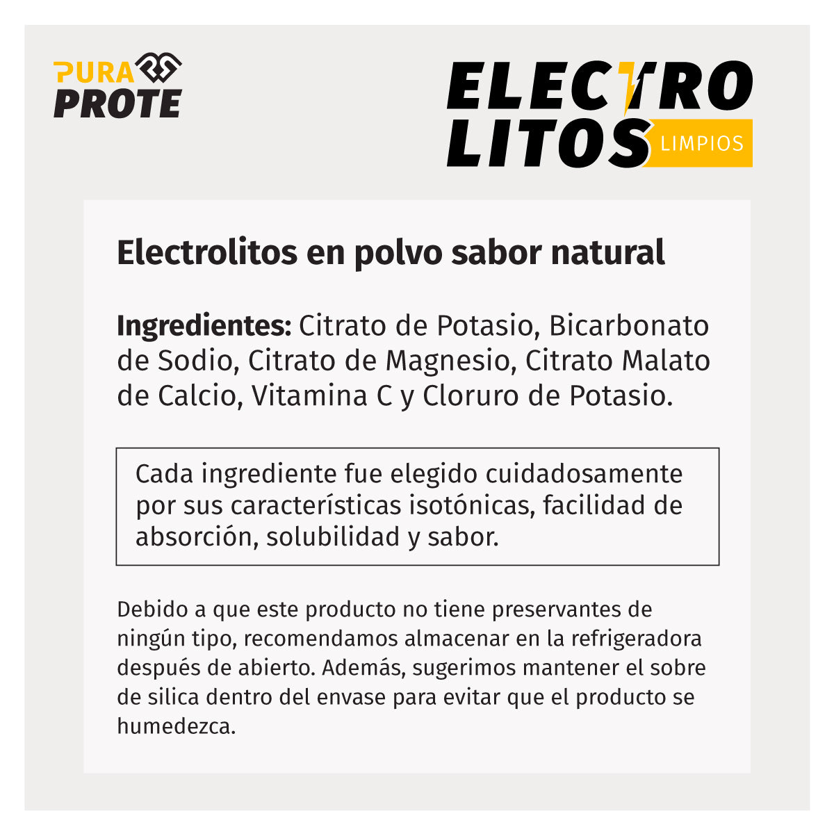 imagen con los ingredientes de los electrolitos limpios