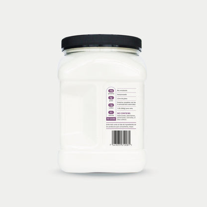 imagen lateral izquierdo de un tarro de proteina ISO Limpio 22 porciones con resumen de datos nutricionales