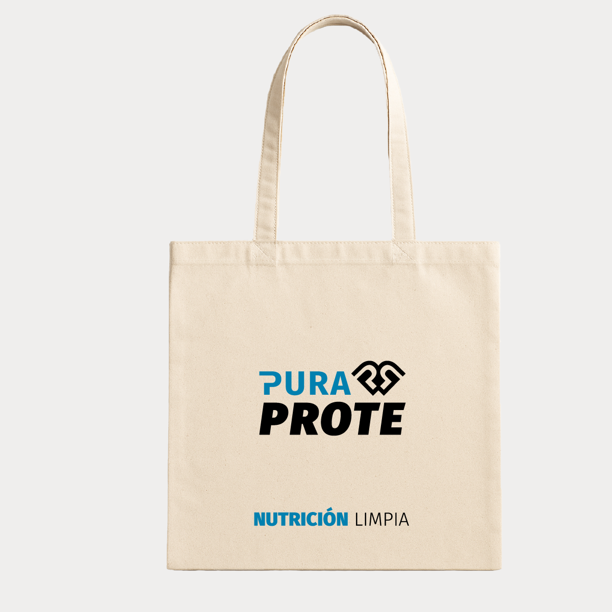 vista frontal del tote bag pura prote