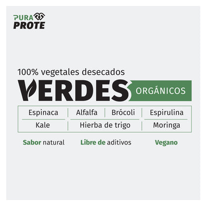 imagen de la etiqueta frontal de los verdes organicos donde se ven los ingredientes