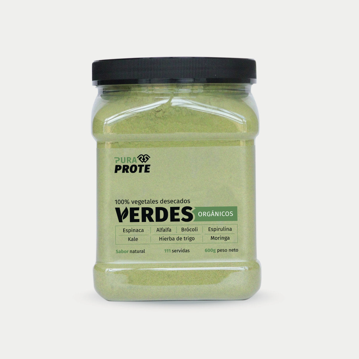 imagen frontal de tarro de verdes organicos 600 gramos