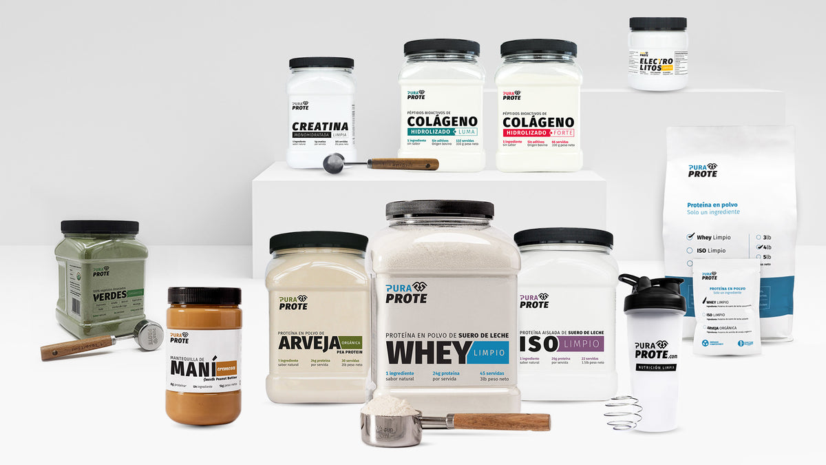 Imagen con todos los productos de Pura Prote