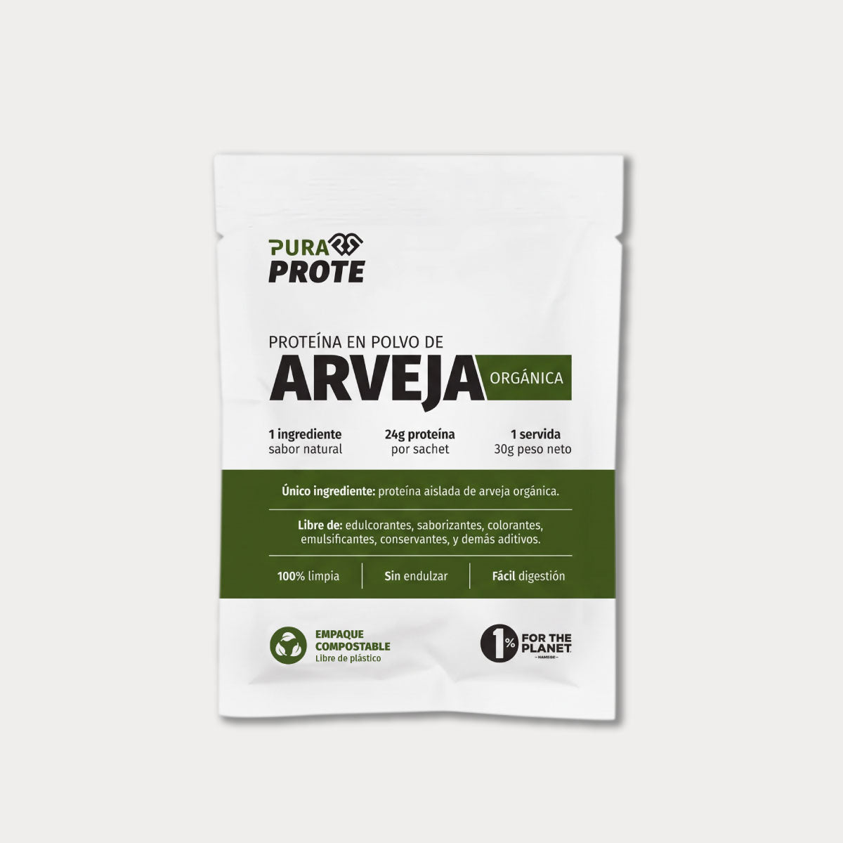 Sachet de proteína de arveja de una porción (30 g)