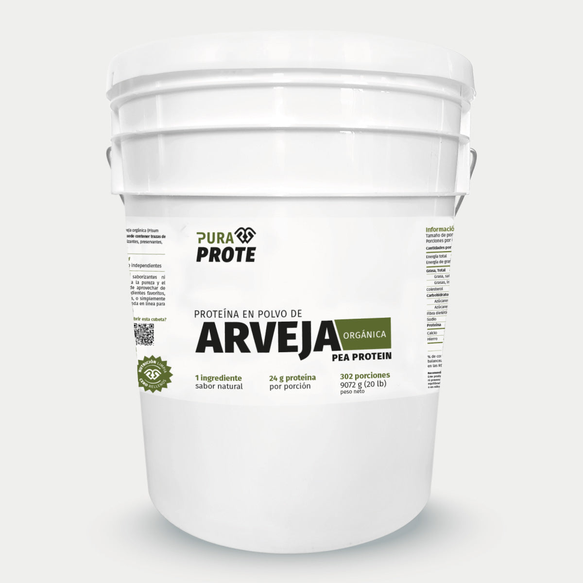 Proteína de Arveja Orgánica 9072 g, vista frontal