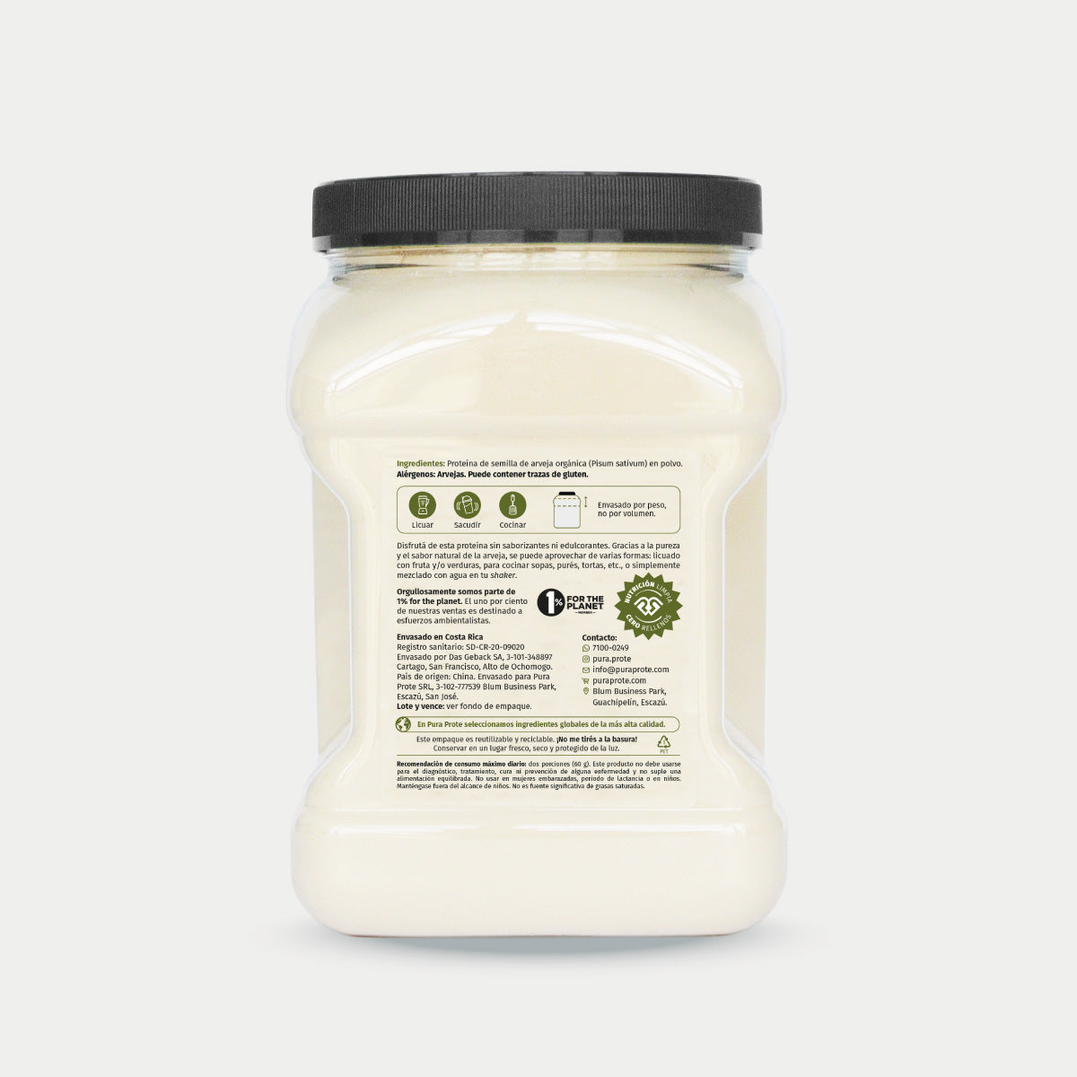 Proteína de Arveja Orgánica 907 g, vista trasera