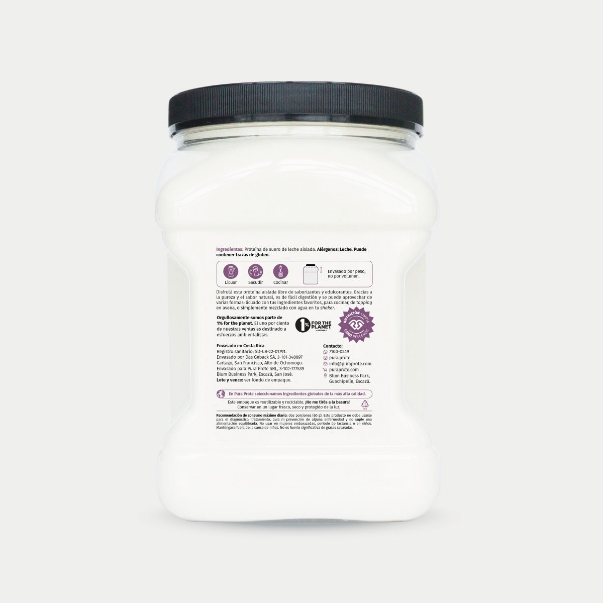Proteína ISO Limpio 680 g, vista trasera