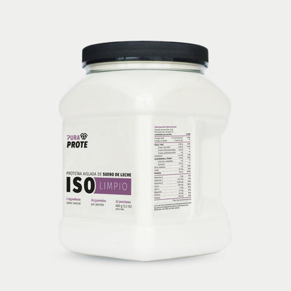 Proteína ISO Limpio 680 g, vista frontal lateral
