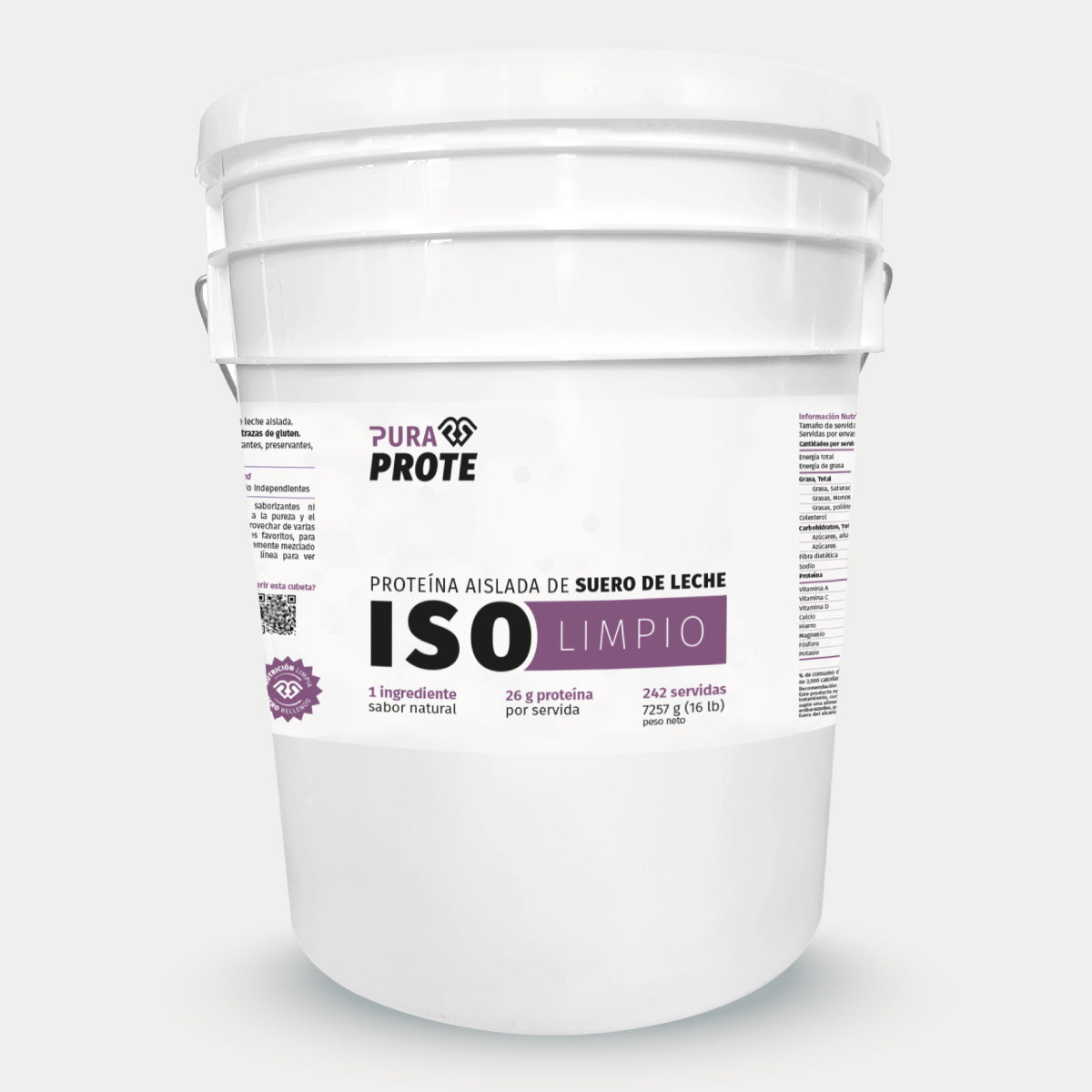 Proteína ISO Limpio 7257 g, vista frontal