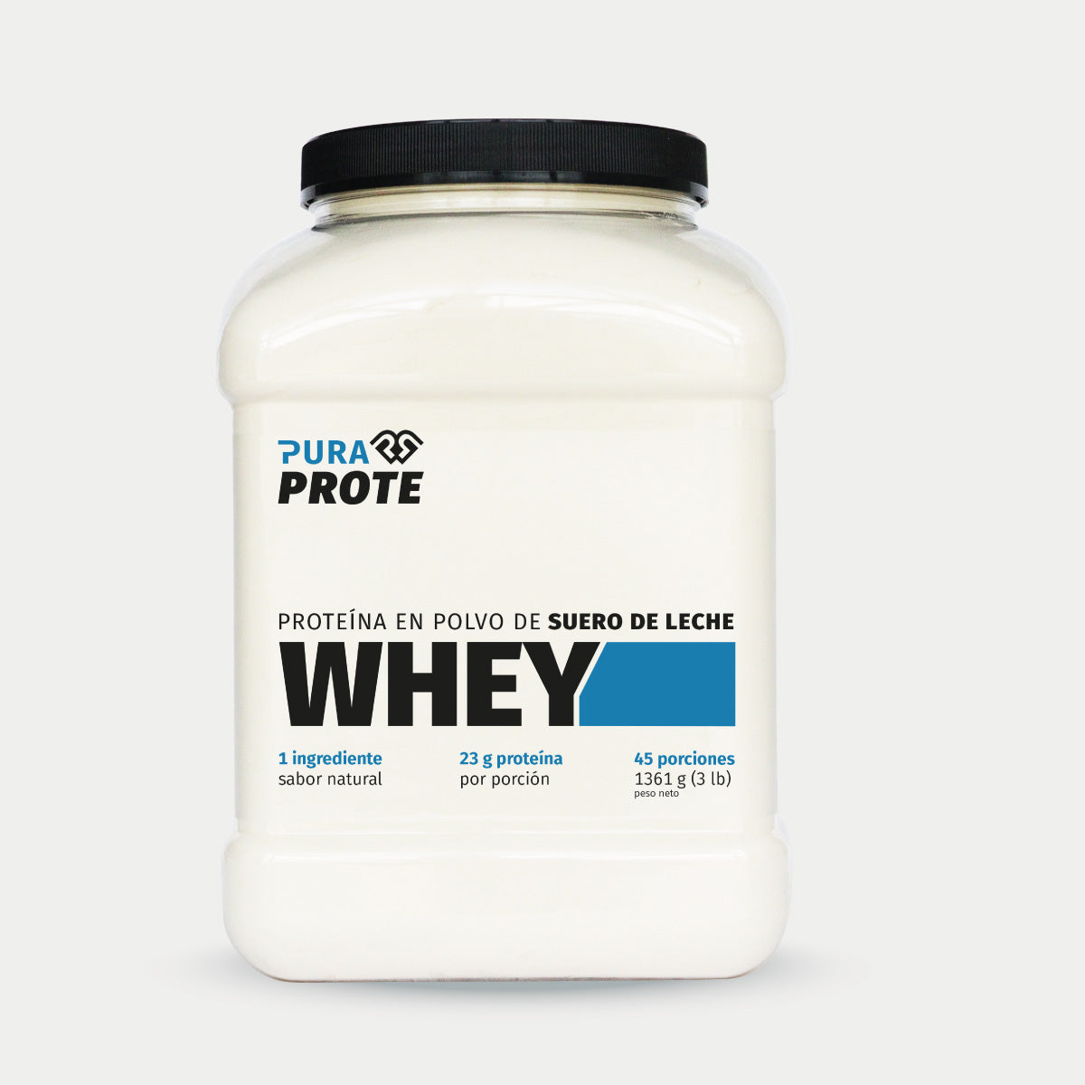 Proteína Whey Limpio 1361 g, vista frontal