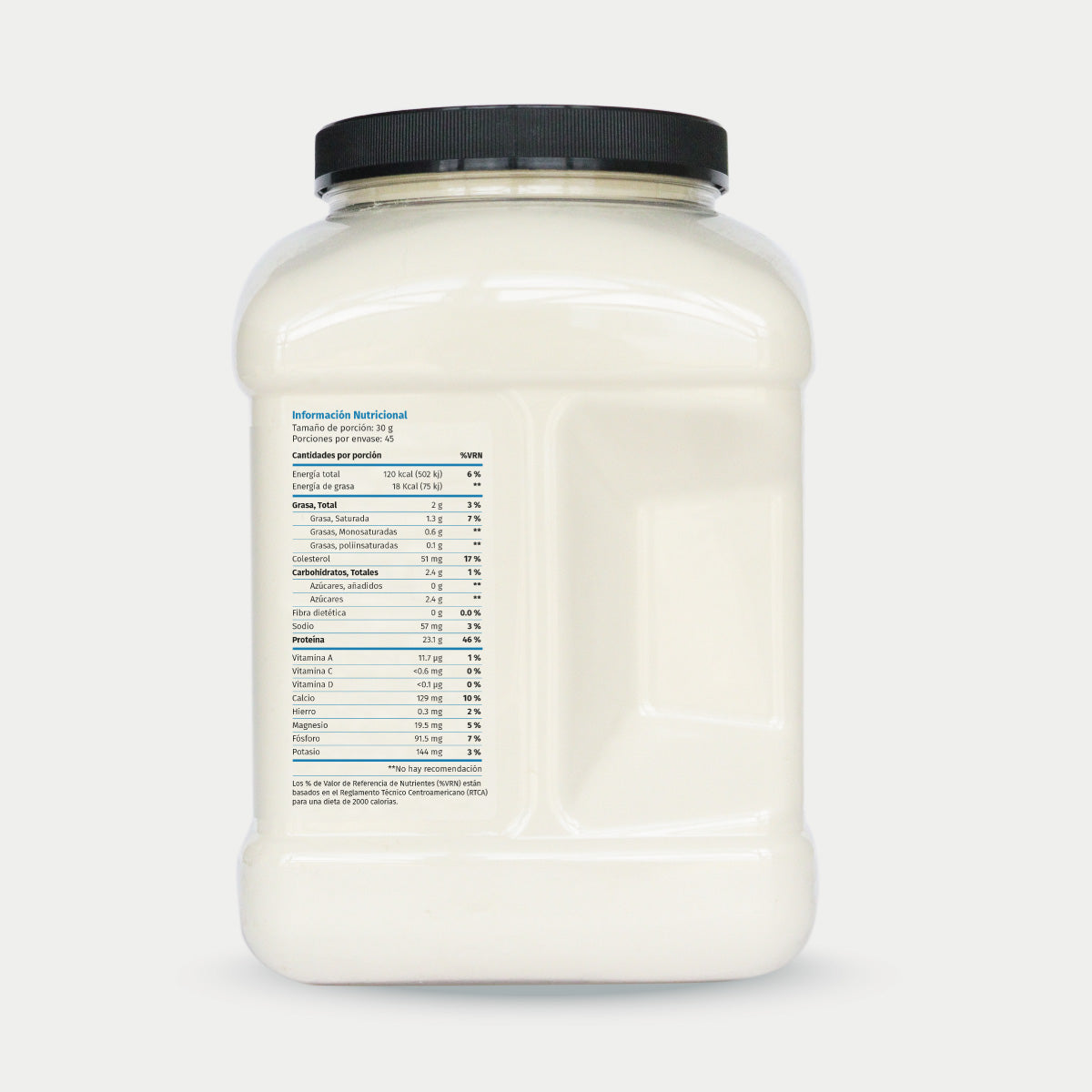 Proteína Whey Limpio 1361 g, vista lateral derecha