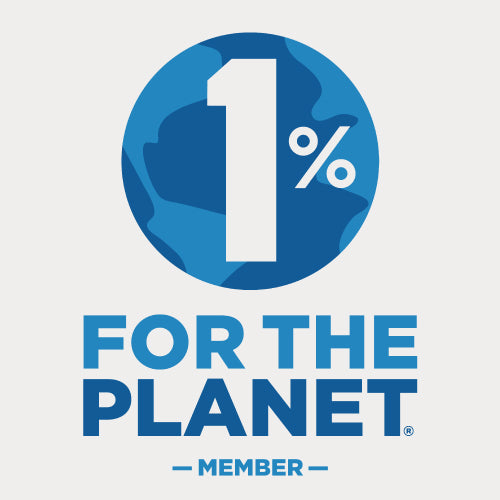 logo vertical de one percent for the planet