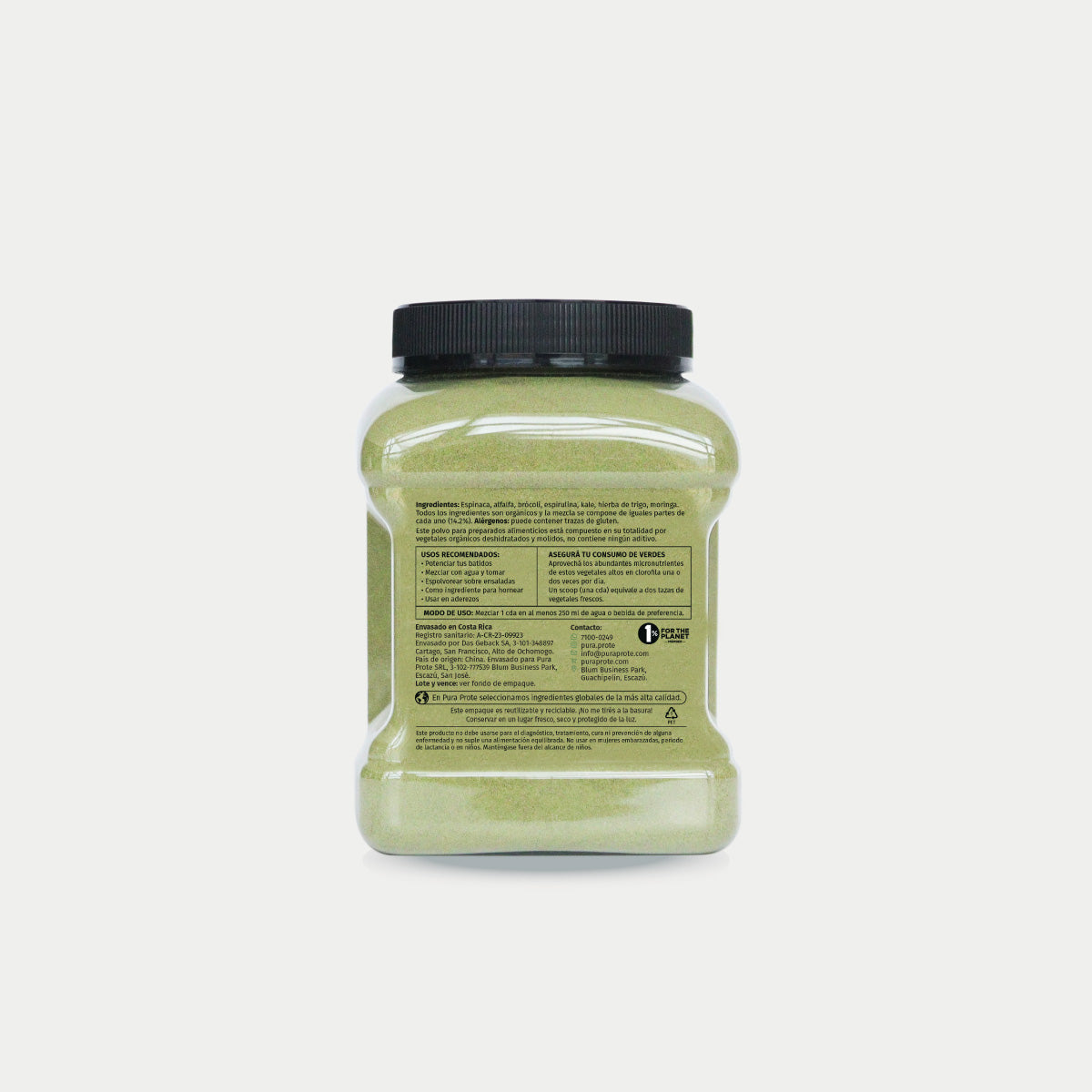 Verdes Orgánicos 300 g, vista trasera