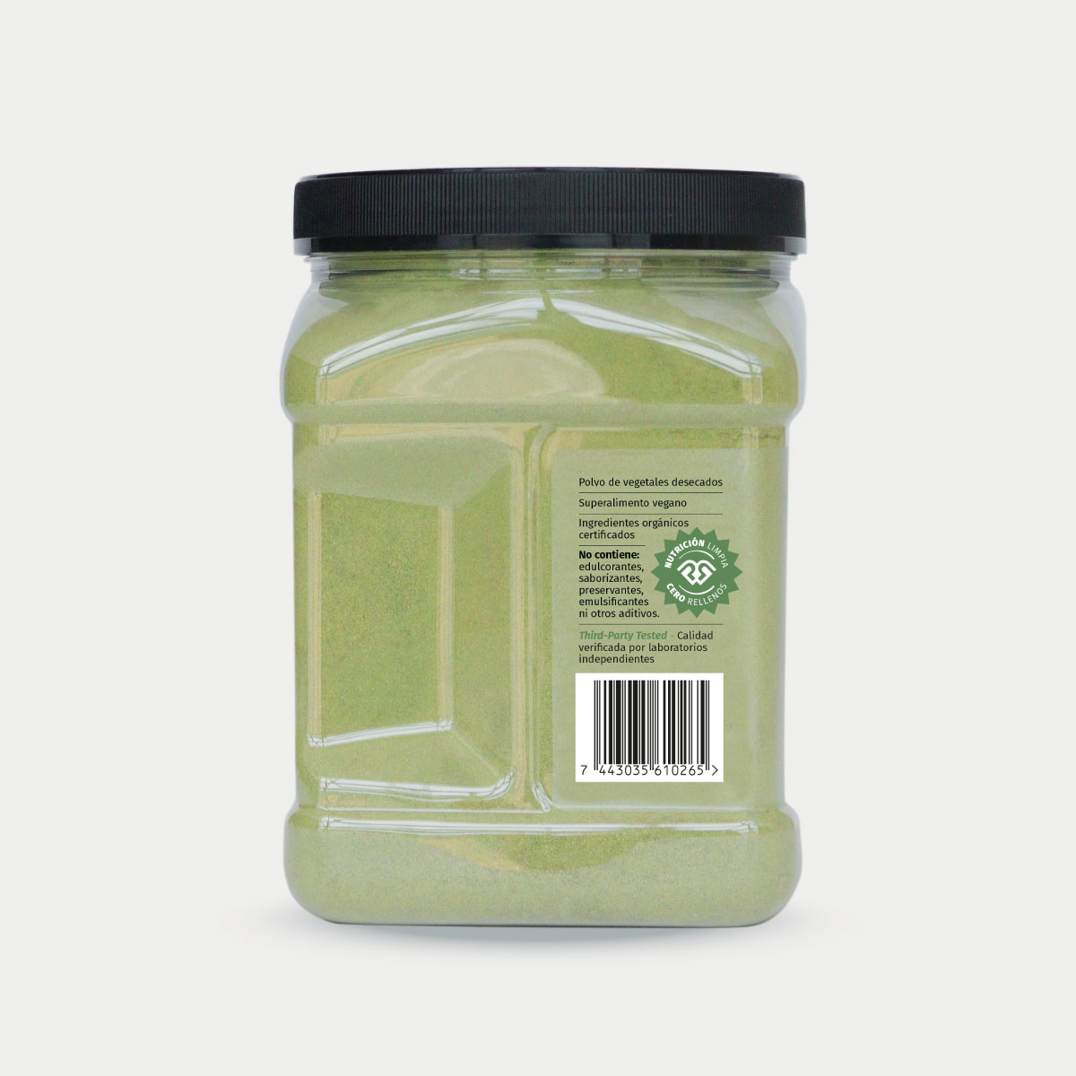 Verdes Orgánicos 600 g, vista lateral izquierda