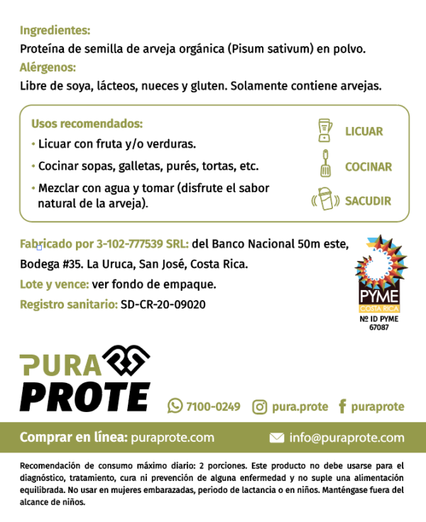 ingredientes prote arveja