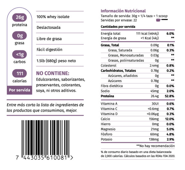 datos whey aislada 1.5lb
