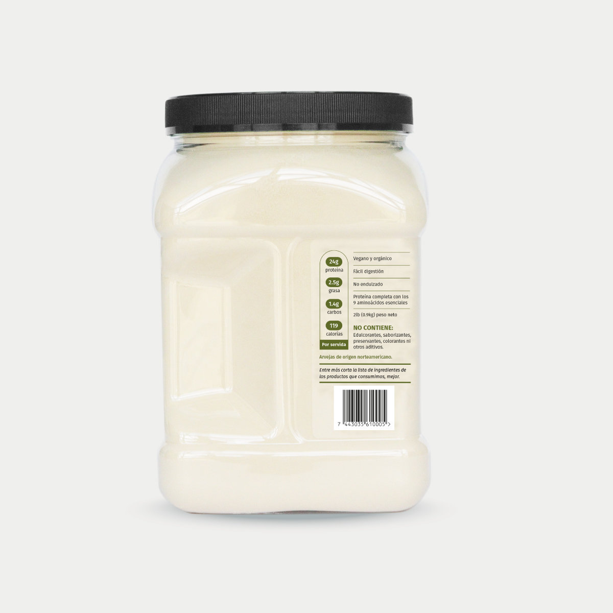 2026_Arveja2lb_Web_Lateral1 » Pura Prote Arveja Orgánica Pura Prote, 2 libras. Vista lateral.