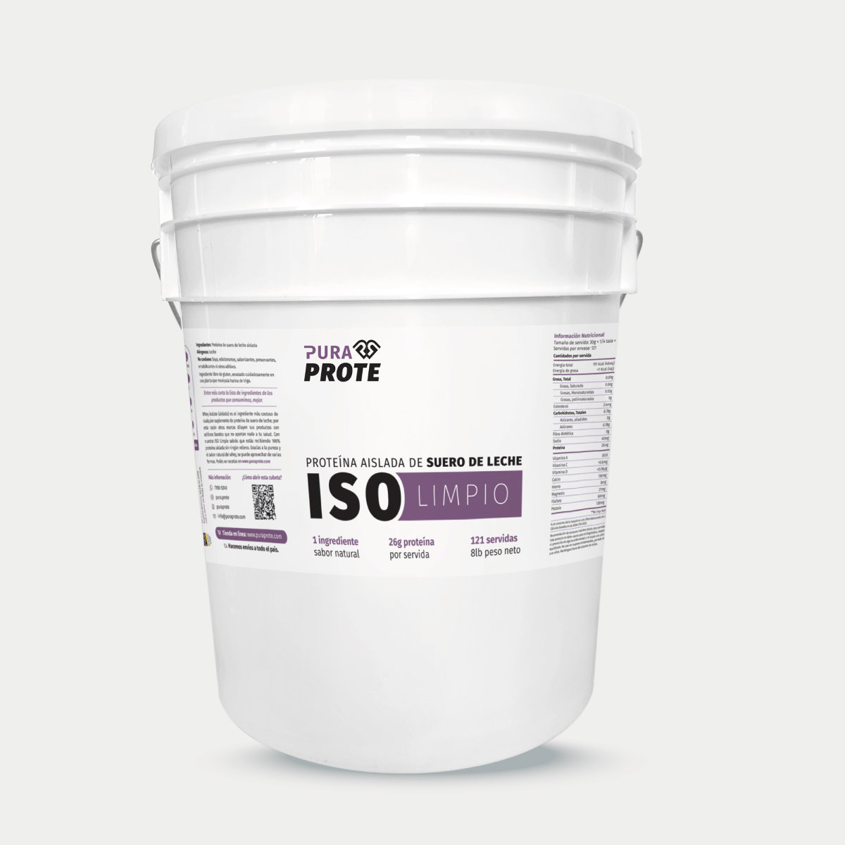 2026_Iso_Cubeta8lb_MontajeWeb » Pura Prote Whey ISO Limpio Pura Prote cubeta de 8 libras