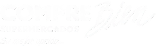 White Compre BIM Supermercados logo
